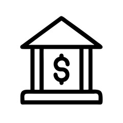 Bank Building with Dollar Sign Icon Design