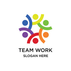 Team Work Logo Graphic Design Vector
