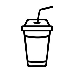 Beverage Cup with Straw Icon Design