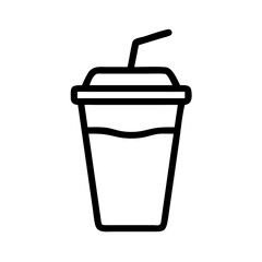 Beverage Cup with Straw Icon Design