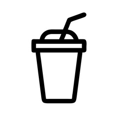 Beverage Cup with Straw Icon Design