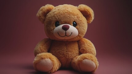 Obraz premium Charming plush brown bear toy with soft, welcoming appearance
