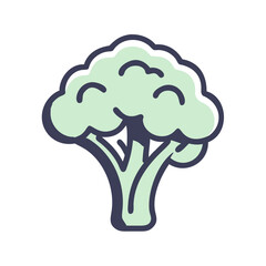 Broccoli Floret Whole Head Icon Design