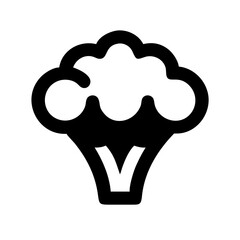 Broccoli Floret Whole Head Icon Design