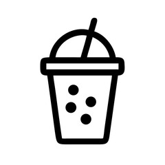 Bubble Tea with Ice Cubes Icon Design