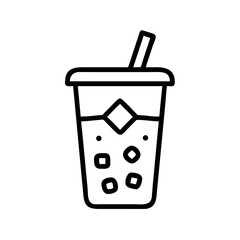 Bubble Tea with Ice Cubes Icon Design
