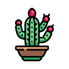 Cactus Plant with Fruit Icon Design