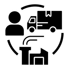supply chain management Solid icon
