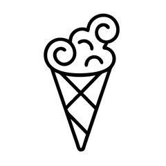 Candy Cone with Swirl Icon Design