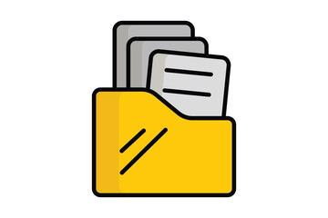 Archive icon. colored outline icon style. icon related to law and justice. law elements vector illustration