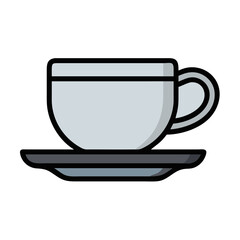 Ceramic Mug on Saucer Icon Design