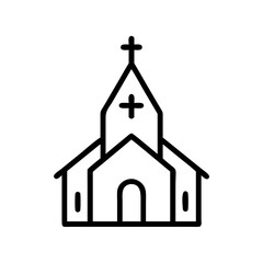 Church with Cross Symbol Icon Design