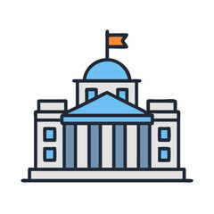 Obraz premium City Hall Government Building Icon Design