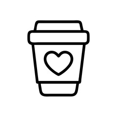 Coffee Cup with Heart Band Icon Design