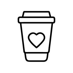 Coffee Cup with Heart Band Icon Design