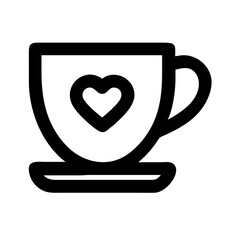 Coffee Cup with Heart Logo Icon Design