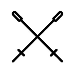 Crossed Ski Poles Icon Design