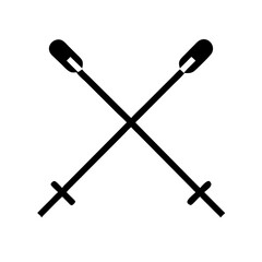 Crossed Ski Poles Icon Design