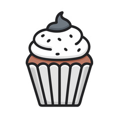 Cupcake with Frosting Icon Design