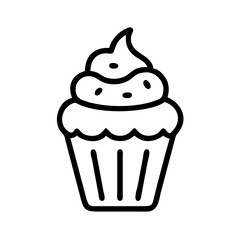 Cupcake with Frosting Icon Design