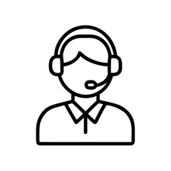 Customer Support Agent with Headset Icon Design
