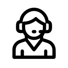 Customer Support Agent with Headset Icon Design