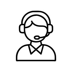 Customer Support Agent with Headset Icon Design