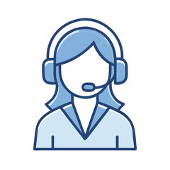 Customer Support Agent with Headset Icon Design