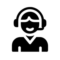 Customer Support Agent with Headset Icon Design