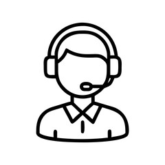 Customer Support Agent with Headset Icon Design
