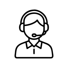 Customer Support Agent with Headset Icon Design