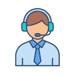 Customer Support Agent with Headset Icon Design