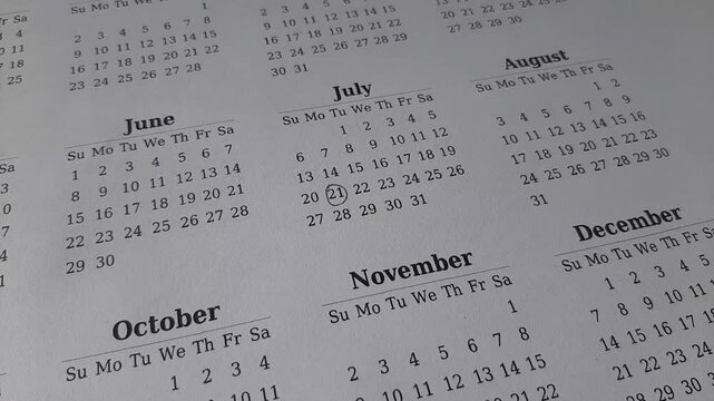 marking 21 July date on the calendar	
