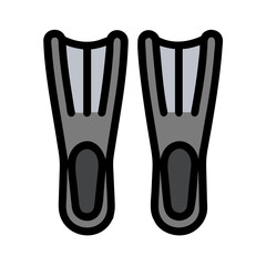 Diving Fins Pair Icon Design
