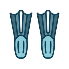 Diving Fins Pair Icon Design
