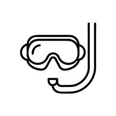 Diving Goggles with Snorkel Icon Design