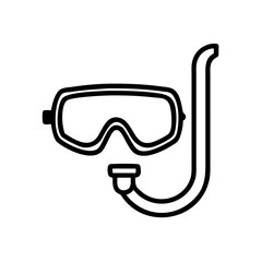 Diving Goggles with Snorkel Icon Design