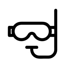 Diving Goggles with Snorkel Icon Design