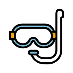 Diving Goggles with Snorkel Icon Design