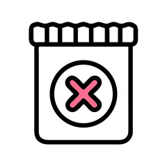 Fototapeta premium Drug Packet with X Mark Icon Design