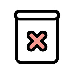 Fototapeta premium Drug Packet with X Mark Icon Design