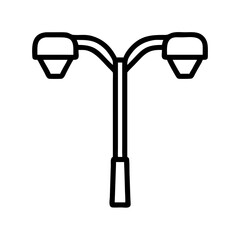 Dual Head Street Light Pole Icon Design