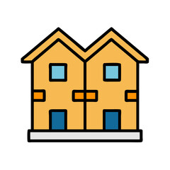 Duplex with Upper Balcony Icon Design