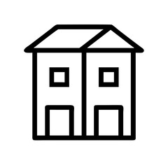 Duplex with Upper Balcony Icon Design