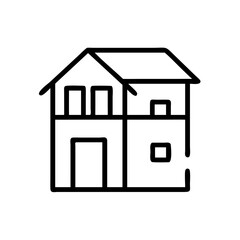 Duplex with Upper Balcony Icon Design