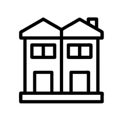 Duplex with Upper Balcony Icon Design