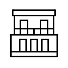 Duplex with Upper Balcony Icon Design