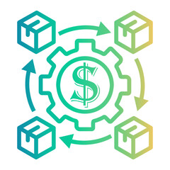 distribution Line Gradient Icon