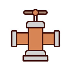 Fire Hydrant Connection Valve Icon Design