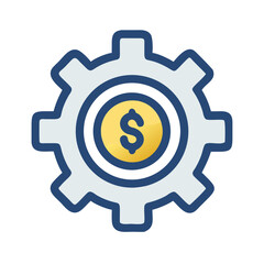 Gear with Group Chat Bubble Icon Design